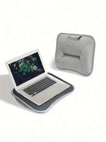 1pc Portable Small Pillow Desk, Laptop Desk, Slouchy Desk, Tablet, Desk On Table Bed, Student Dormitory Bed Removable Multifunctional Carbon Fiber Patterned Pillow Computer Bracket, Heightened Laptop Pad