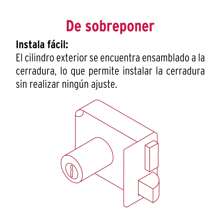 TRUPER Cerradura sobreponer der instala-fácil, tradicional, caja CS-75D - Gris - Ver 6