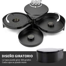 Escarchador Micheladas Vasos Y Copas 3 Discos Escarchador de Vasos Rimmer de Vidrio de Plástico Copas y Tarros Rimmer de Sal de Margarita Escarchador de Micheladas con 3 Bandejas Giratorias Accesorios para Bar Cóctel Cocina Bartops Bartender Copas y Tarros de Silicona Accesorios Tarros Rimmer de Sal Bartops Bartender cafés Accesorios para Bar - Negro - Ver 2