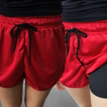 KIT 2 Women's Double Shorts 2 In 1 UV Factor Compression Gym With Free Face Towel