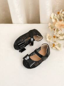 1 Pair Infant/Toddler Soft Breathable Non-Slip Sole Shoes, Suitable For 1-5 Years Old, Spring/Summer - Black - View 2