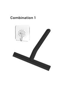 1pc Practical Glass Squeegee, Mirror Scraper, Soap Cleaner Scraper, Tile Cleaning Tool For Bathroom And Kitchen Home Bathroom Decor Fall Decor Back To School - Black - View 15