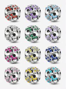 1 pieza de cuentas de trébol con piedras preciosas del zodiaco para hacer pulseras y brazaletes de mujer - Accesorio de joyería para hacer manualidades y combinar con atuendos diarios para chicas