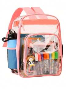 1pc Transparent Backpack, Large Capacity Bookbag, Waterproof School Daypack, Clear Bag - Multicolor - View 9