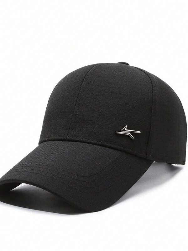 1 pieza Gorra de béisbol de unicolor de moda de poliéster para hombre, adecuada para salidas, viajes y compras
