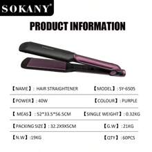 SOKANY SOKANY Placa cerámica multifuncional, plancha de pelo, clip alisador, herramienta de peluquería. Tres en para rizado y alisado en seco y húmedo, temperatura ajustable hasta 750 grados, calentamiento rápido, apto para uso doméstico y salones de belleza