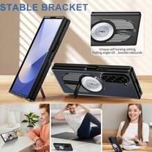 Case For Galaxy Z Fold 5/ Fold 6, Metal Radiator Design [Compatible With Magsafe] Back Cover With Foldable Stand, Camera Lens Protector Phone Cover For Galaxy Z Fold 6/Fold 5Gifts For Family, Friends, Kids, Birthday,Spring, Holiday, , Easter