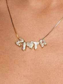 1pc Customized Simple Cubic Zirconia Bubble Letter Name Necklace, Personalized Copper Initial MAMA Pendant Necklace, Ideal Gift For Girlfriend, Mom, Family, Friend, Daughter, Anniversary, Valentine's Day, Mother's Day, Birthday, Graduation, Daily Wear, Wedding, Party, Fashion, Minimalist, Casual, Silver, Stylish, Colorful, Vintage, Simple, Unisex, Casual, Cuties, Ideal Gifts For Him, Ideal Gifts For Her, Her, Boyfriend, Girlfriend, Dad, Mom, Family, Friends, For Anniversaries, For Birthdays, For Graduation, For Prom, For Party