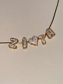 1pc Customized Simple Cubic Zirconia Bubble Letter Name Necklace, Personalized Copper Initial MAMA Pendant Necklace, Ideal Gift For Girlfriend, Mom, Family, Friend, Daughter, Anniversary, Valentine's Day, Mother's Day, Birthday, Graduation, Daily Wear, Wedding, Party, Fashion, Minimalist, Casual, Silver, Stylish, Colorful, Vintage, Simple, Unisex, Casual, Cuties, Ideal Gifts For Him, Ideal Gifts For Her, Her, Boyfriend, Girlfriend, Dad, Mom, Family, Friends, For Anniversaries, For Birthdays, For Graduation, For Prom, For Party
