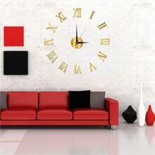 Reloj de pared grande de diseño moderno de 16 pulgadas/36 pulgadas/47 pulgadas, reloj de cuarzo 3D/2D DIY, relojes de moda, pegatinas de espejo acrílico para decoración del hogar en la sala de estar, números de espejo para decoración de oficina, regalos, cumpleaños, graduación, dormitorio, decoración escolar, reloj despertador