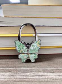 1 pieza Ganchos plegables y colgantes en forma de mariposa brillante, gancho perchero para colgar bolsos en mesas, escritorios, hogar y oficina