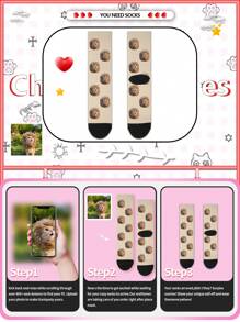 1 Pair Of Customized Face Men's Mid Tube Socks, Put Any Face On Socks, Personalized Socks For With Photos