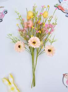 1PC/2PCS/4PCS Spring Artificial Flowers Easter Egg Branches Butterfly Tulip Daisy Carrot Colorful Berry Decoration Wedding Party Family Vase Centerpiece Perfect Easter Decoration Gifts Birthday Graduation