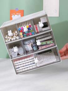 1pc Modular Drawer Type Storage Box, Multifunctional Desktop Organizer Box, Makeup, Cosmetics, Jewelry, Office Supplies, Dorm Room Storage And Display Box,For Holiday Beach, Bathroom Collection, Bedroom Collection, Large Capacity
