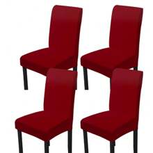 2/4/6 件套弹力牛奶餐椅椅套，适用于婚礼、餐厅、办公室、宴会和家居装饰 - 彩色 - 查看 6