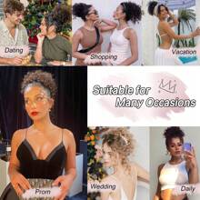 Afro Puff Drawstring Ponytail Kinky Curly Hair Bun Clip In Ponytail Hair Extensions Updo Hairpieces For Women Daily Party Use - Multicolor - View 8