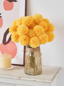 8/16 件人造菊花球花蒲公英绣球花束礼物送给朋友新娘婚礼花束装饰适用于家庭办公室咖啡馆派对婚礼装饰