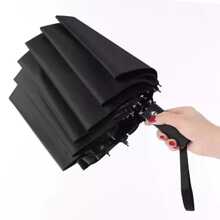 24Ribs~Strong Automatic Umbrella Windproof Stormproof Compact Folding Umbrella - Black - View 9