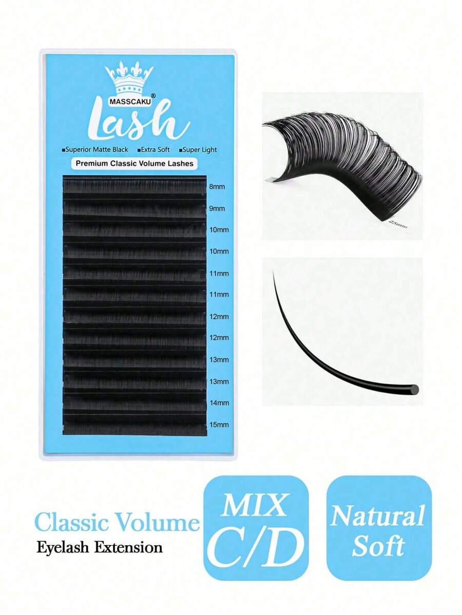 False Classic Eyelashes Strip For Beauty Salon Curling Russian Volume Premium Material Black Eyelash For Extension Soft Lashes