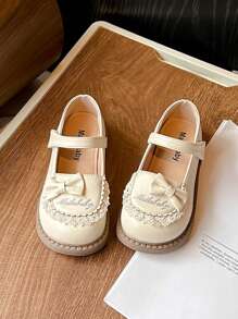 Girls' Spring New British-Style Student Shoes, Children Flat Shoes - Beige - View 2