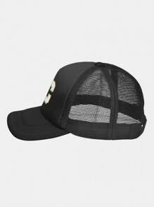 1 pezzo Cappellino da baseball regolabile per bambini, personalizzabile con lettere dall A alla Z, 24 lettere, cappello protettivo dal sole da esterno per bambini e bambine - nero - Visualizzare 6