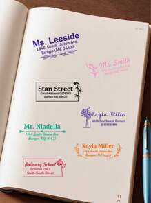 Bộ 1/2 con dấu địa chỉ tùy chỉnh, đồ dùng học tập, con dấu địa chỉ cá nhân tự động đóng mực, con dấu cao su tùy chỉnh, con dấu doanh nghiệp tùy chỉnh, 5 kích cỡ: S/M/L/XL/XXL, 9 màu mực, 12 kiểu dáng, đồ dùng cho doanh nghiệp nhỏ, con dấu, con dấu mực, dành cho gia đình. - phong cách A - Xem 9