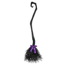 Witch Broom With Ribbon, Halloween Decoration Party Favor Photo Booth Accessories - A - View 3