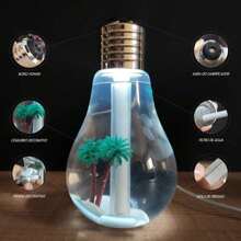 Mini Umidificador De Ar E Abajur Lâmpada Luz De Led Usb - Multicolorido - Visão 5