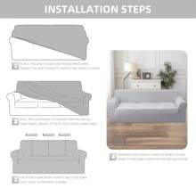 Farfallarossa Sofa Cover 1/2/3/4 Seater With Armrests, Stretch Velvet Anti-Scratch Sofa Protector For Pets, Universal Sofa Slipcover, Super Soft And Comfortable - Light Grey - View 9