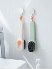 鞋刷和洗衣刷，多功能软毛和液体分配器，适用于家庭清洁鞋子和衣服，家用软毛鞋刷，按压式自动加液鞋刷 - 彩色 - 查看 6