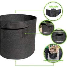 Pack Of 5 Grow Bags/Aeration Fabric Pots With Handles (Available Capacities: 5 Gallon, 15 Gallon, 20 Gallon, 25 Gallon,30 Gallon)