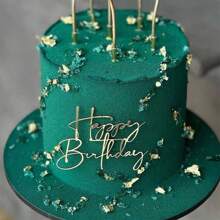 3pcs/5pcs Gold Acrylic Simple Style Happy Birthday Cake Topper For Birthday Party Gift Shower Dessert Cake Decoration