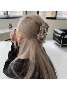 1 pieza Pinza de pelo con forma de estrella dulce y fresca para mujeres con cabello , pasador de pelo con forma de estrella para peinados semi-recogidos, accesorio de pelo tipo garra para la parte trasera de la cabeza
