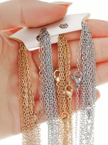 10/50/100pcs Stainless Steel 18K Gold Plated Necklace Chain, Anti-Tarnish Fine Delicate Chain, Jewelry Making Supply - 50cm - View 6