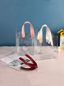 PVC Large Capacity Transparent Plastic Handbag Storage Bag Multifunctional Gift Bag,Christmas