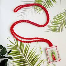 Unser Frau von Guadalupe / Tadeo Gewebtes rotes Skapulier-Halskette Escapulario Rojo Virgen Guadalupe Geschenk