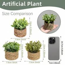 Green Artificial Plants Eucalyptus Grass Woven Small Potted Plants Grass Mound 11cm PE Material Home Decoration