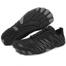 Sandalias de playa unisex, zapatos para el agua con suela blanda antideslizante para exterior, natación y vadeado, anti-corte y de secado rápido - Negro - Ver 6