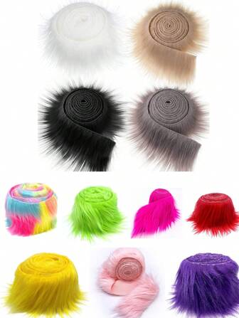 1,5 meter plysch fluffig tygremsa - förskuren fluffig hantverkspäls för tomteskägg, cosplay-kostymer och dekorationer, för DIY-kjoldekoration, fluffigt kantbandsmaterial fuskpälstyg rullar fjäderremsor konstgjorda hårremsor Semesterfestdekorationer DIY-dekorativa pälsremsor DIY-dekorativ pälsremsa, DIY-dekorativ pälsremsa. Och Väskor Trimning Pälsremsor