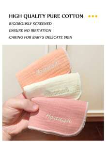 [Custom Made, Personalized] 3pcs Customized Baby Bibs, Colorful Cotton Multi-Purpose Child Handkerchief, Children's Pocket Towel, Baby Face Towel, Embroidered Name Customization, Christmas, New Year Holiday Gift Preferred