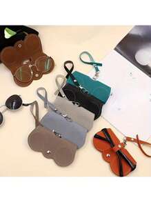 1pc Portable Glasses Storage Bag Jewelry Pouch Sunglasses Case With Clip, Protective Eyewear Holder For Fashion Glasses - Multicolor - View 2