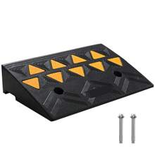 Rubber Curb Ramp 1 Or 2 Pack, 19.7 X 15.0 X 5.9" To 39.4 X 9.8 X 3.5" Rise Height Heavy-Duty 15 T Capacity Threshold Ramps, Driveway Ramps With Stable Grid Structure For Cars, Wheelchairs, Bikes, Motorcycles - 19.7 X 11.8 X 4.25" 1 Pack - View 8