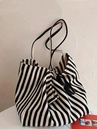 Yogodlns 别致复古简约购物手提包艺术风格大容量宽敞多功能适合工作学校或外出学校包沙滩包