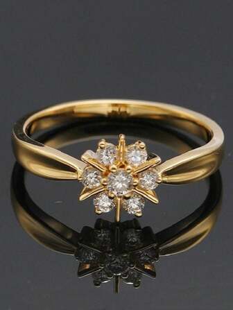 1 件优雅方晶锆石雪花形铜戒指，适合女性、日常佩戴、订婚、婚礼、派对珠宝、情人节礼物、妈妈、母亲、母亲节、礼物