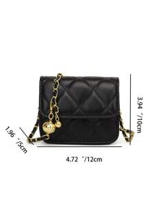 1pc Korean Version Of Gentle Style 2025 Spring And Summer New Chain Bag Rhinestone Fashion Shoulder Bag Mini Crossbody Bag For Girl, Suitable For All Occasions Girls Mini Bag, Comfortable And Adjustable Shoulder Strap, Versatile And Not Picky, Suitable For Outdoor, Play, Commuting Use, Is A Perfect Gift For Girls - Diamond Lattice Small Square Bag - View 11