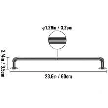 Pipe Stair Handrail, 1 To 13FT Staircase Handrail, 440LBS Load Capacity Carbon Steel Pipe Handrail, Industrial Pipe Handrail With Wall Mount Support, Round Corner Wall Handrailings For Indoor, Outdoor - 2FT - View 10