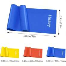 Resistance Band Strength Training Yoga Pilates Stretching Band Home Fitness Yoga Band Pilates Resistance Band 1.5m - Multicolor - View 2