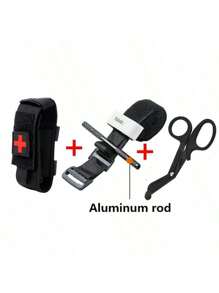 First Aid KitTourniquet Scissors Molle Storage Trauma Bracket Set Survival Tool Accessories Gear - Black - View 9