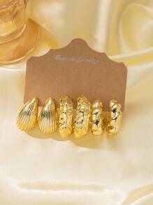 Lot de 6 à 18 boucles d'oreilles dorées, ensemble de boucles d'oreilles minimalistes polyvalentes et à la mode, adaptées à un usage quotidien toute l'année