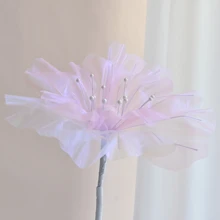 仿真巨型纱花婚礼背景纱大白花墙路引DIY派对舞台家居房间装饰 - 彩色 - 查看 13